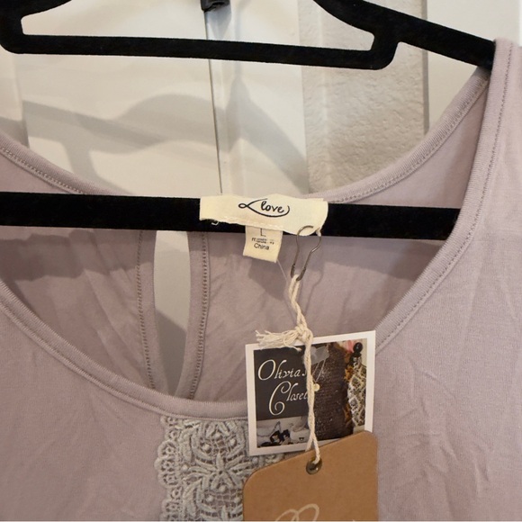 NWT Lavender Sleeveless Top with Lace Detail - Picture 6 of 7